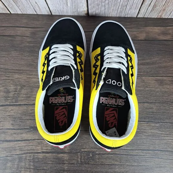 Vans x Peanuts Charlie Brown Good Grief Old Skool Skate Shoes Mens 5.5 Women's 7