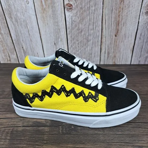 Vans x Peanuts Charlie Brown Good Grief Old Skool Skate Shoes Mens 5.5 Women's 7