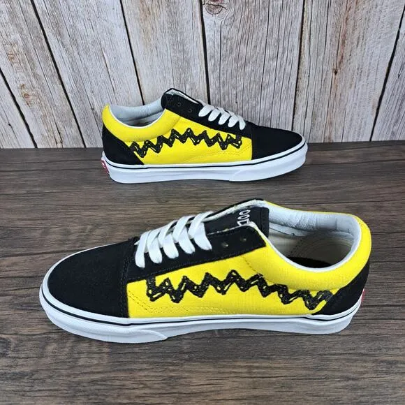 Vans x Peanuts Charlie Brown Good Grief Old Skool Skate Shoes Mens 5.5 Women's 7
