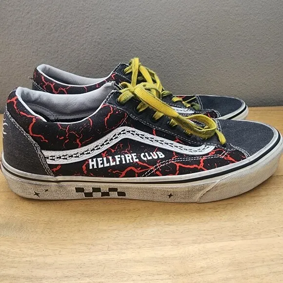 Vans x Stranger Things Hellfire Club Style 36 Black Skate Sneaker Shoes Mens 11