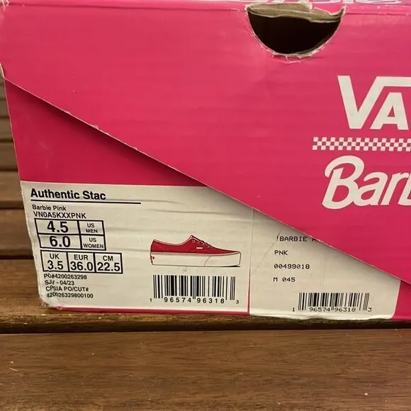Vans Barbie Authentic Stackform Skate Shoes US Women 6/UK 3.5/EU 36