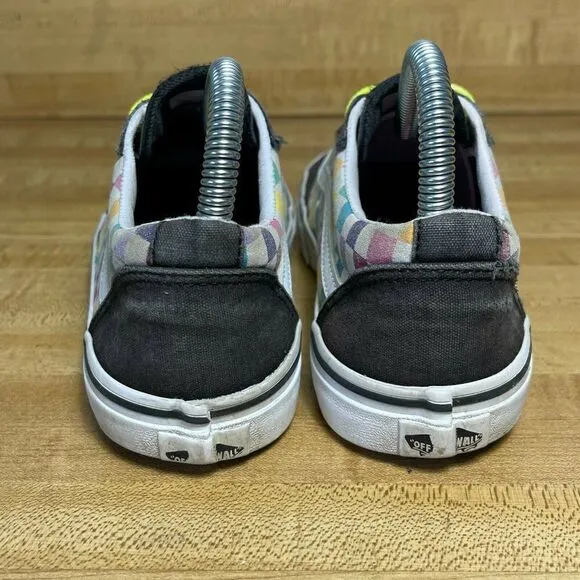 Vans Womens Checkered Rainbow Skate Shoes 5
