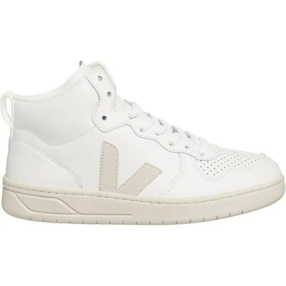 Veja V-15 Mens Size 11.5 Shoes Extra White/Natural High Top Leather Sneakers