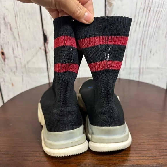 Vetements X Reebok Black Socks Shoes Ankle Length Stretchy Knit Boots 6.5 Womens