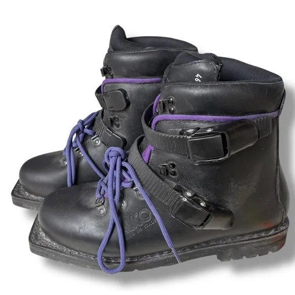 Vibram Alico Leather Nordic Ski Boots 3 Pin 75MM  Men's Size 11 - EU 46