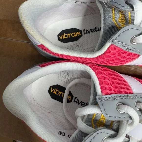 Vibram Fivefingers Shoes Girls 1.5-2 / JR 34 Pink White Lace Up G333 Speed Kids