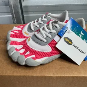 Vibram Fivefingers Shoes Girls 1.5-2 / JR 34 Pink White Lace Up G333 Speed Kids
