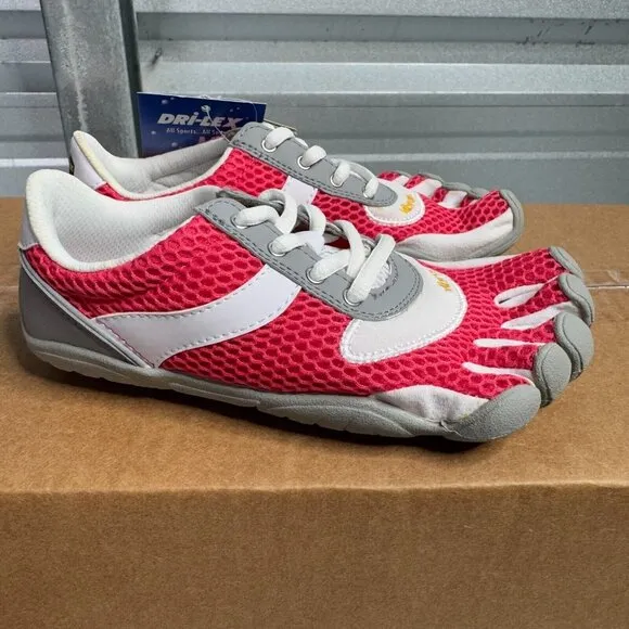Vibram Fivefingers Shoes Girls 1.5-2 / JR 34 Pink White Lace Up G333 Speed Kids