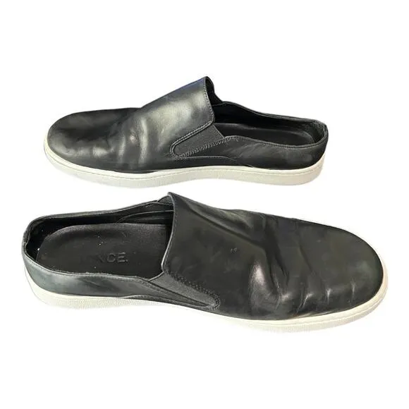 Vince Backless Women's Skate Sneakers Tennis Shoes Verrell Black Leather 8