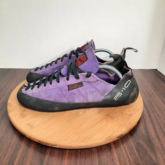 Vintage 5.10 Five Ten Stealth C4 Mens 11.5 Purple Suede Rock Climbing Shoes USA
