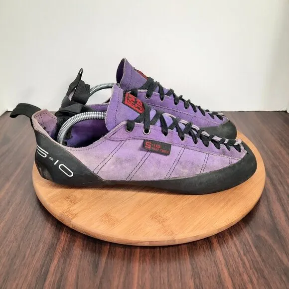 Vintage 5.10 Five Ten Stealth C4 Mens 11.5 Purple Suede Rock Climbing Shoes USA