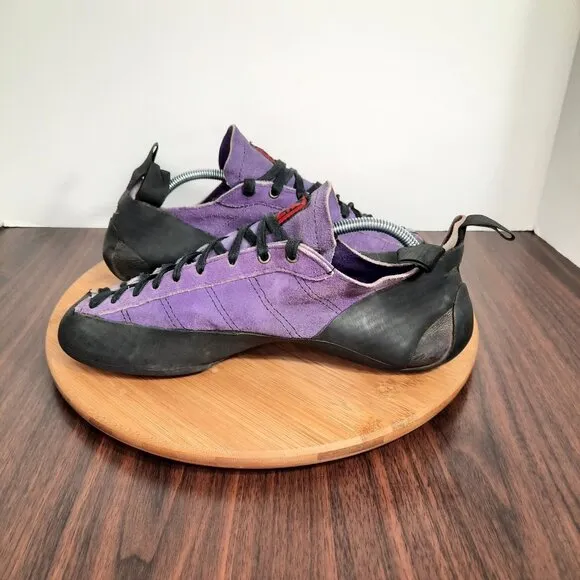 Vintage 5.10 Five Ten Stealth C4 Mens 11.5 Purple Suede Rock Climbing Shoes USA