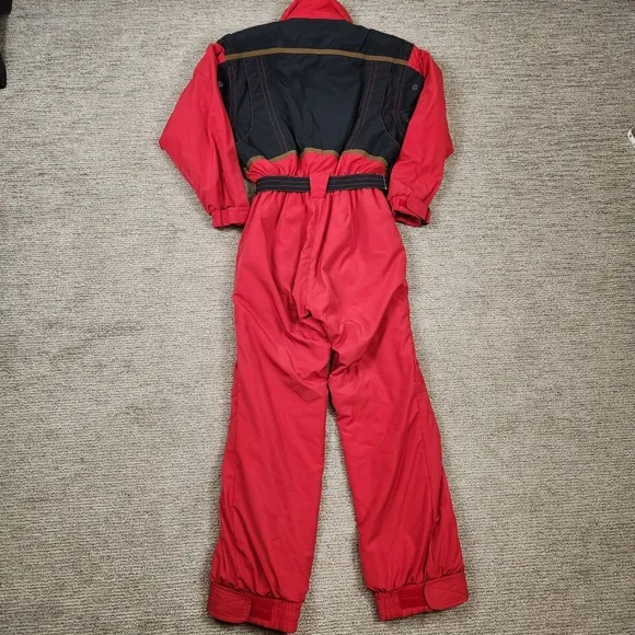 Vintage 80's Obermeyer Womens 8 Ski Snow Suit One Piece Bib Thermolite Pads Belt