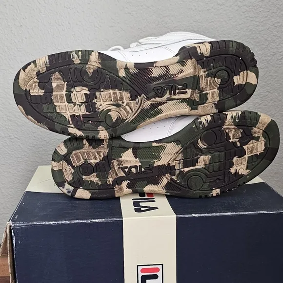 Vintage Army Fatigue Camo Fila High Top Sneaker Shoe Y 5 woman 6.5