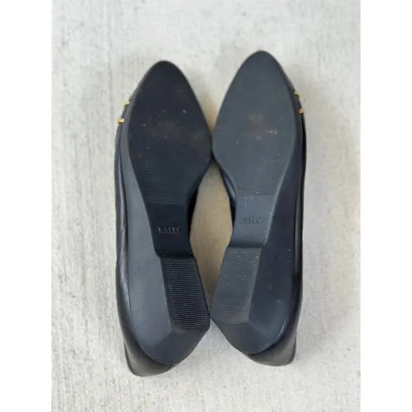 Vintage Bally Women’s 8.5M Black Patent Leather Wedges Cone Heels Ballet Shoes