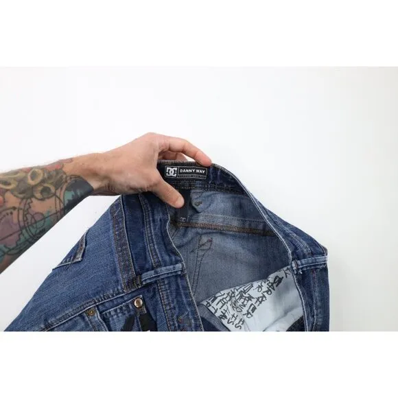 Vintage DC Shoes Mens 34x32 Distressed Danny Way Skateboarding Denim Jeans Blue