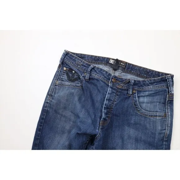 Vintage DC Shoes Mens 34x32 Distressed Danny Way Skateboarding Denim Jeans Blue