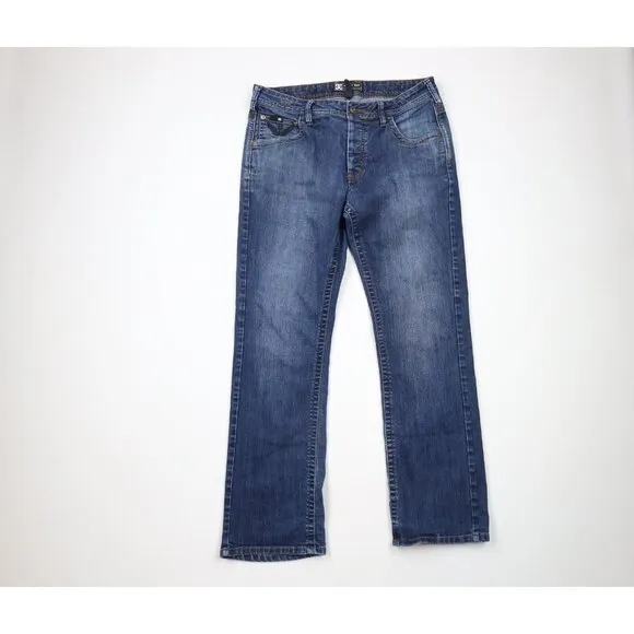 Vintage DC Shoes Mens 34x32 Distressed Danny Way Skateboarding Denim Jeans Blue