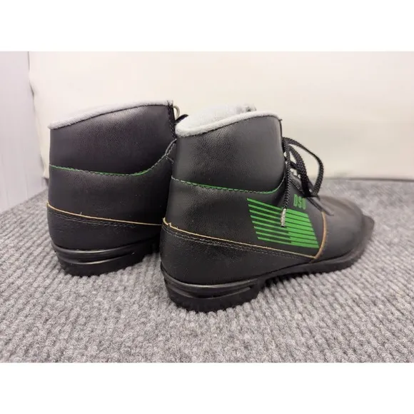 Vintage DSO Boots Mens 6 Black Green Nordic Norm Cross Country Ski Lace Up