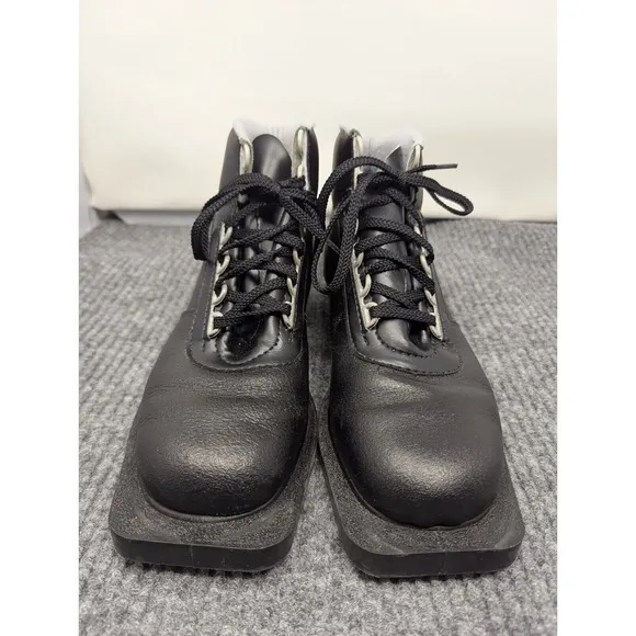 Vintage DSO Boots Mens 6 Black Green Nordic Norm Cross Country Ski Lace Up