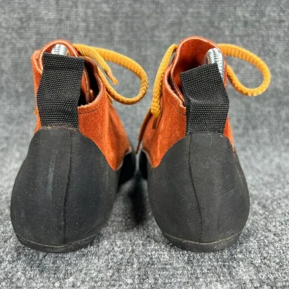 Vintage Fire High Top Rock Climbing Bouldering Shoes Womens 7 Orange Suede