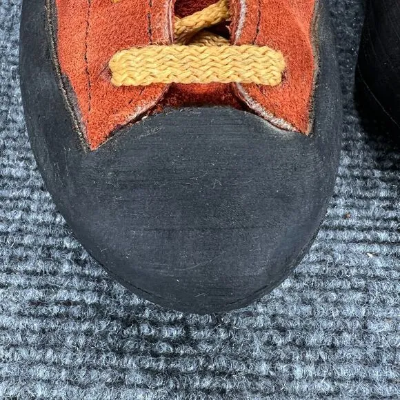Vintage Fire High Top Rock Climbing Bouldering Shoes Womens 7 Orange Suede