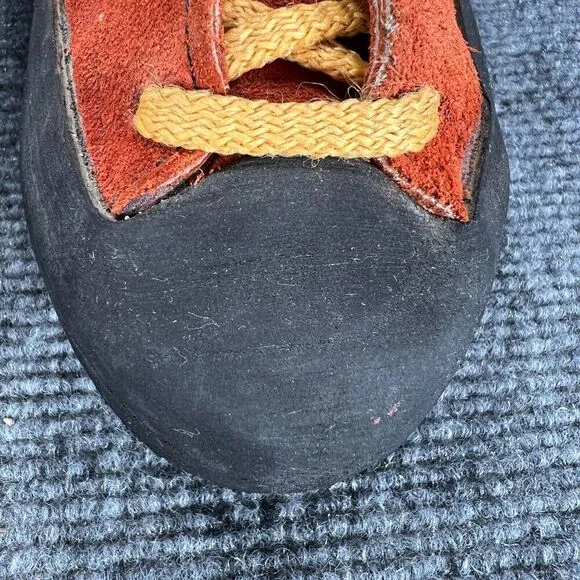 Vintage Fire High Top Rock Climbing Bouldering Shoes Womens 7 Orange Suede