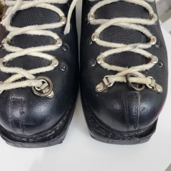 Vintage Garmisch Leather Cross Country Ski Boots Made in Germany Size 9