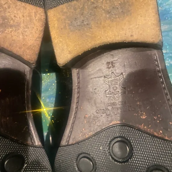 Vintage Kenneth Cole bottle up double buckle round toe Black Men's Shoes SIZE 12