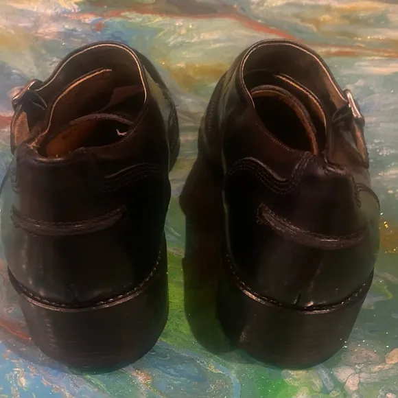 Vintage Kenneth Cole bottle up double buckle round toe Black Men's Shoes SIZE 12