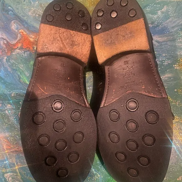 Vintage Kenneth Cole bottle up double buckle round toe Black Men's Shoes SIZE 12