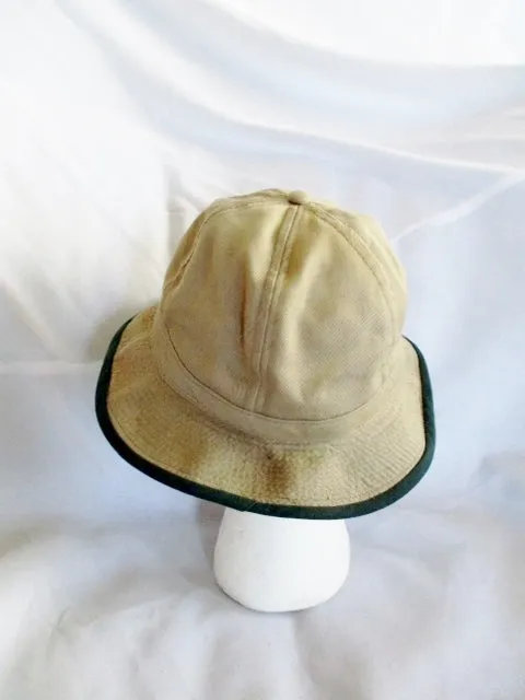 Vintage L.L. BEAN USA Fishing Beanie Hat Cap M BROWN GREEN Touring