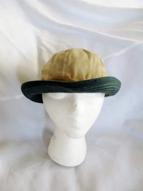 Vintage L.L. BEAN USA Fishing Beanie Hat Cap M BROWN GREEN Touring