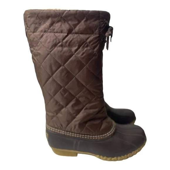 Vintage L.L. Bean Women’s Shearling Wool Lined Brown Winter Duck Boots