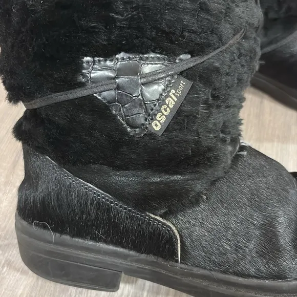 Vintage Oscar Sport Apres Ski Pony Hair Fur Winter Boots