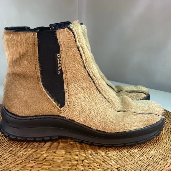 Vintage Oscar Sport Winna Animal Fur Ski Ankle Boots