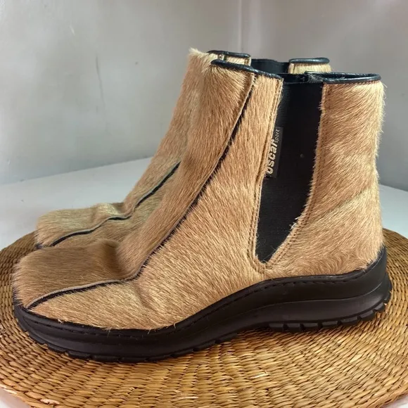 Vintage Oscar Sport Winna Animal Fur Ski Ankle Boots