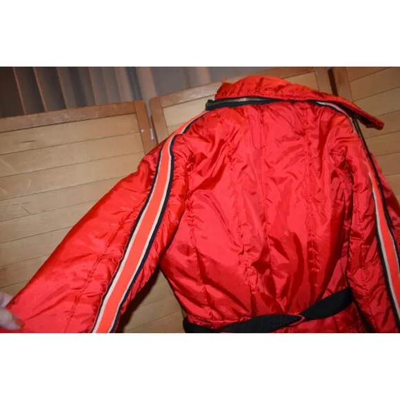Vintage Red Polish Racing Team Official Custom One Piece Ski Suit 1960s Daco