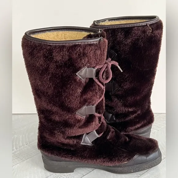 Vintage Snowland 70’s Brown Ski | Snowboots Women’s size 9 Faux Fur