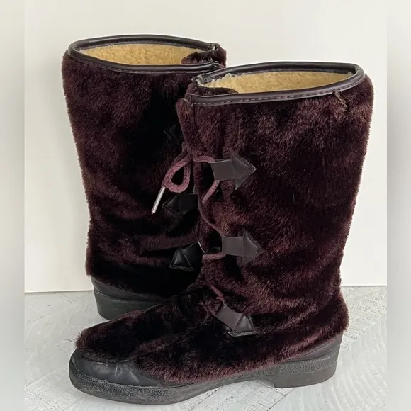 Vintage Snowland 70’s Brown Ski | Snowboots Women’s size 9 Faux Fur