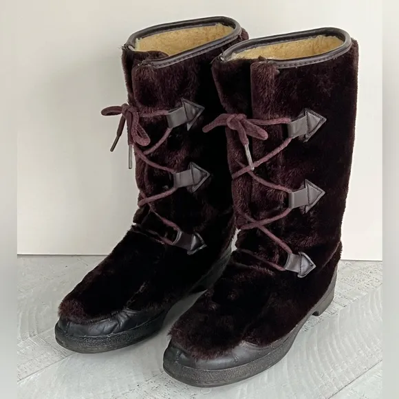 Vintage Snowland 70’s Brown Ski | Snowboots Women’s size 9 Faux Fur