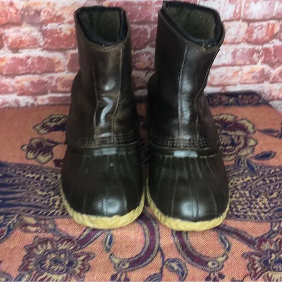 Vintage Sorel Brown and Black Water Proof Low Leather Duck Boots