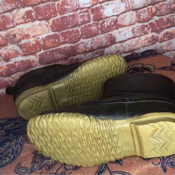 Vintage Sorel Brown and Black Water Proof Low Leather Duck Boots