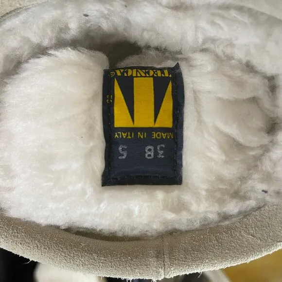 VINTAGE Technica Goat Fur, Suede and Fleece Aprés Ski Boots Made in Italy Sz 38