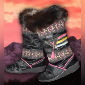 Vintage Tecnica Fur Ski Boots Sz 5