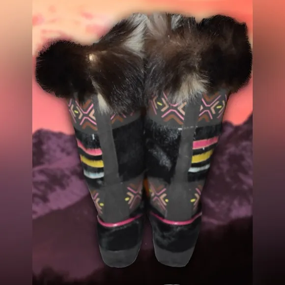 Vintage Tecnica Fur Ski Boots Sz 5