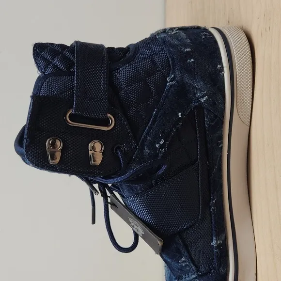 Vlado Atlas II Stressed Ripped Demin Jean High Top Sneakers Shoes Men's Sz 8 EUC