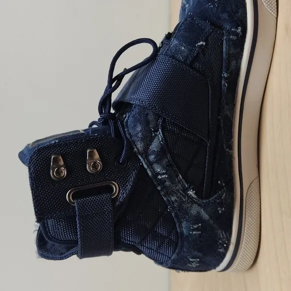 Vlado Atlas II Stressed Ripped Demin Jean High Top Sneakers Shoes Men's Sz 8 EUC