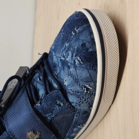 Vlado Atlas II Stressed Ripped Demin Jean High Top Sneakers Shoes Men's Sz 8 EUC