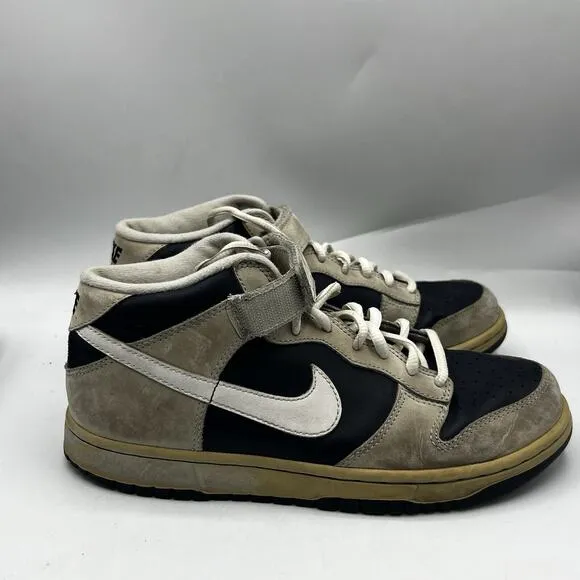 Vtg Nike Dunk High Mens Size 6.5 Black/Gray Leather/Suede Skate Shoes Sneakers